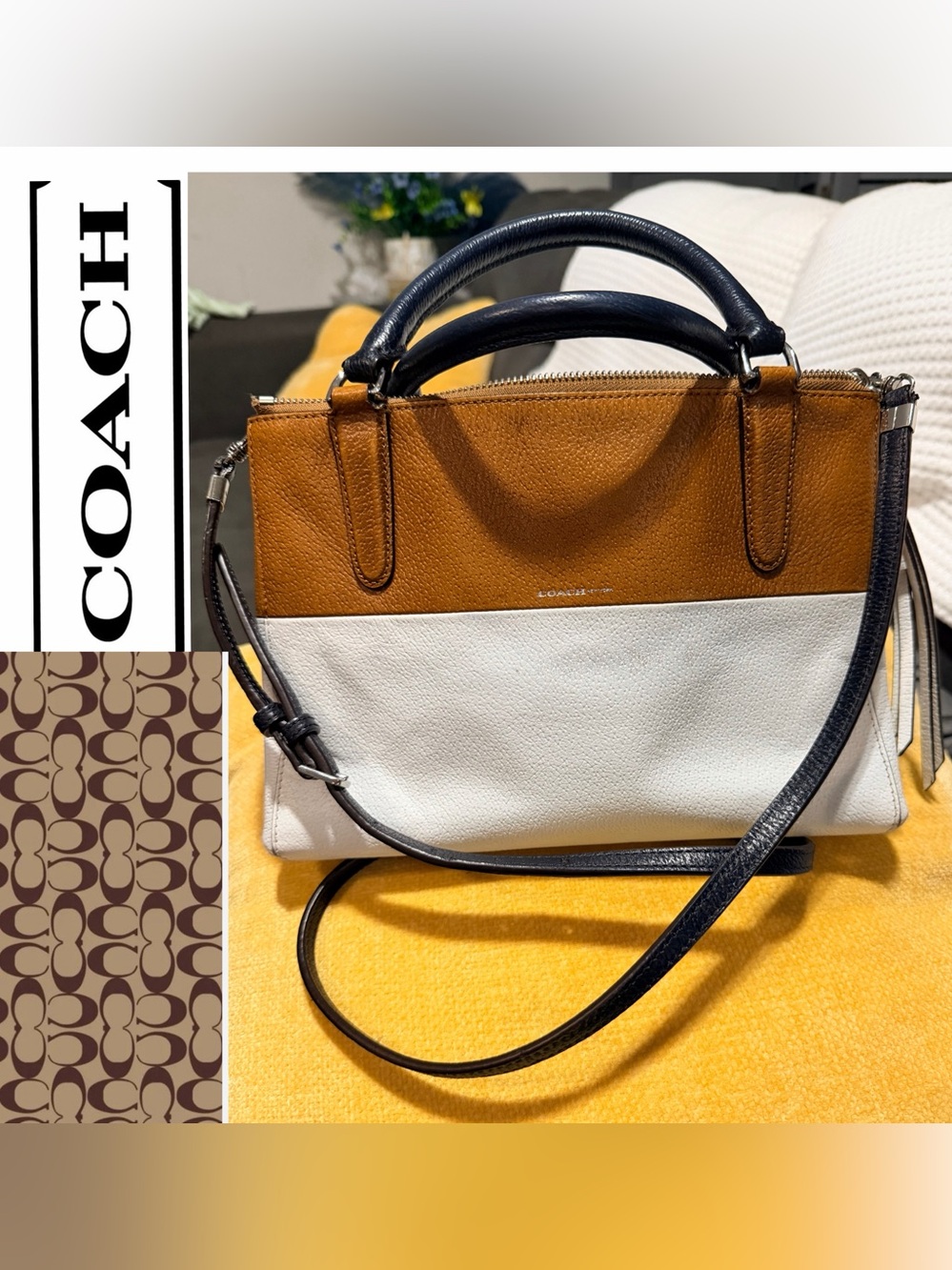 Coach Mini Borough Retro Colorblock Leather Satchel Bag B1493-31881